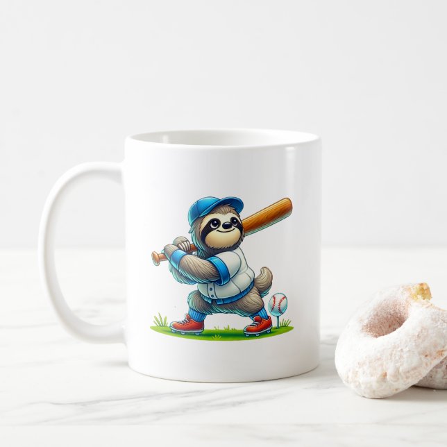 Taza De Café Béisbol de pereza suave Mug (Con donut)