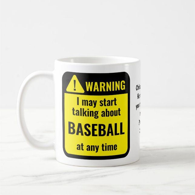 Taza De Café Béisbol Divertido Personalizado (Izquierda)