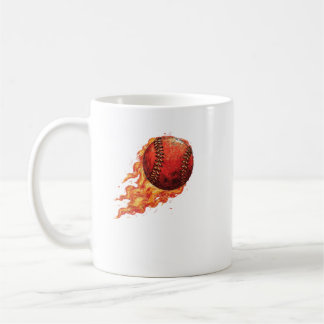Taza De Café Béisbol en llamas 