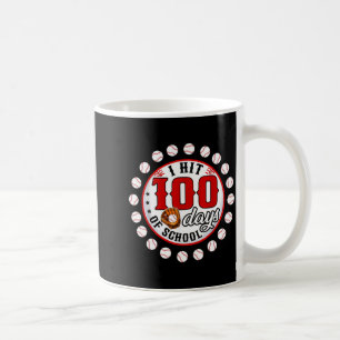 Taza De Café Béisbol Golpeé 100 Días De Escuela Jugador De Béis