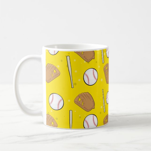 Taza De Café Béisbol: guantes, bolas y batas (Izquierda)