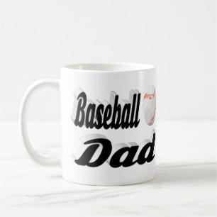 Taza De Café Béisbol Papá mitad texto Café Mug