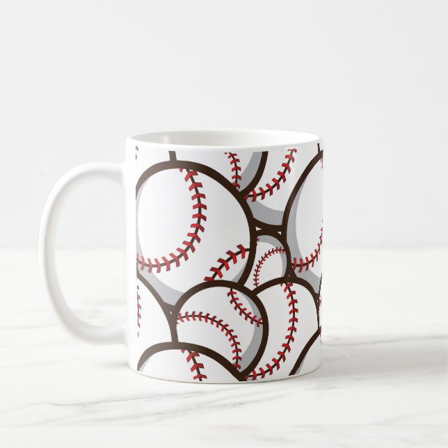 Taza De Café Béisbol: Patrón clásico sin foco (Izquierda)