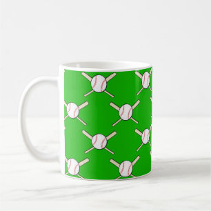 Taza De Café Béisbol: Patrón sin rompeolas de bolas y batas