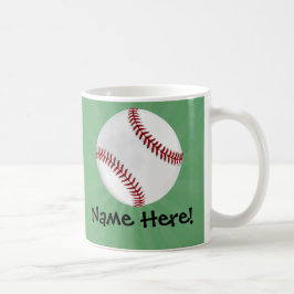 Taza De Café Béisbol personalizado en niños verdes