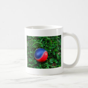 Taza De Café Béisbol rojo y azul con puntas blancas