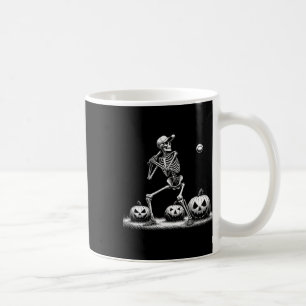 Taza De Café Béisbol Skeleton Jugador Halloween Halloween