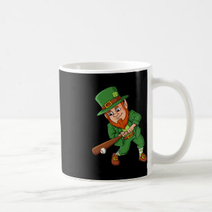 Taza De Café Béisbol St Patricks Día Leprechaun Hitter Batter