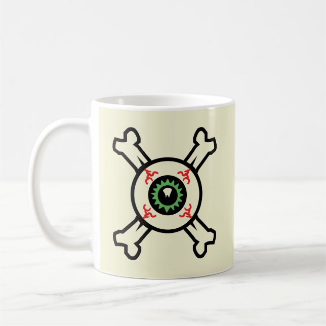 Taza De Café Béisbol y Crossbone Café Mug (Izquierda)