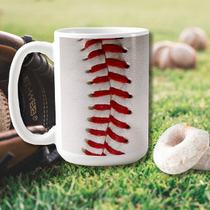 Taza De Café Béisbol y Softbol Costura Roja