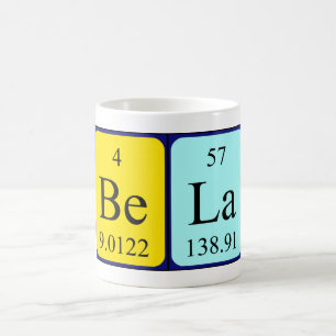 Taza De Café Bela periódica nombre de tabla mug