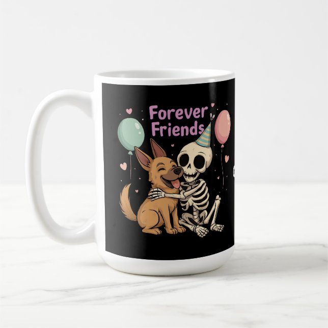 Taza De Café Beletón escarpado lindo abrazando al perro pastor  (Izquierda)