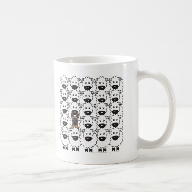 Taza De Café Belga Malinois en las ovejas (Derecha)