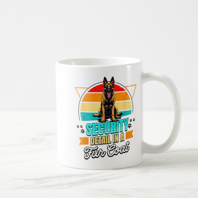 Taza De Café Belgian Malinois Lover Funny Belgian Malinois Retr (Derecha)