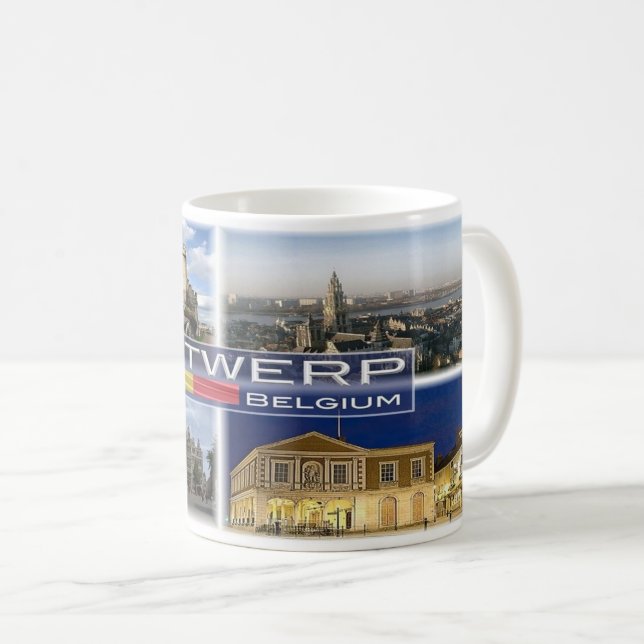 Taza De Café Bélgica - Amberes - Anvers - (Anverso derecho)
