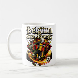 Taza De Café Bélgica Gol Energía Esqueleto Delantero Naciones N