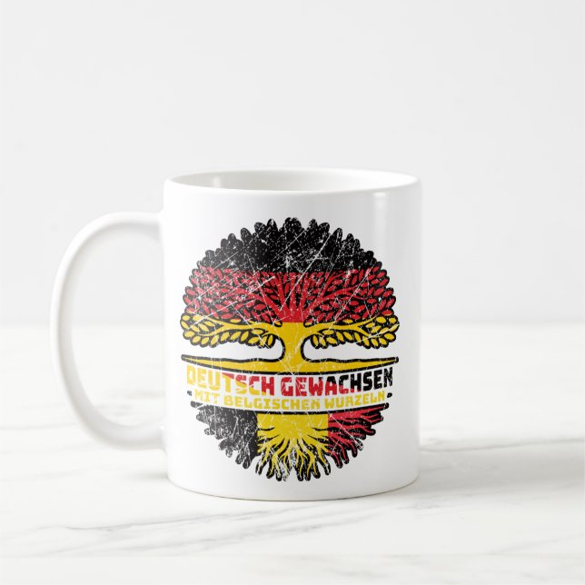 Taza De Café Belgien Belgisch Deutsch Deutschland Baum Wurzel (Izquierda)