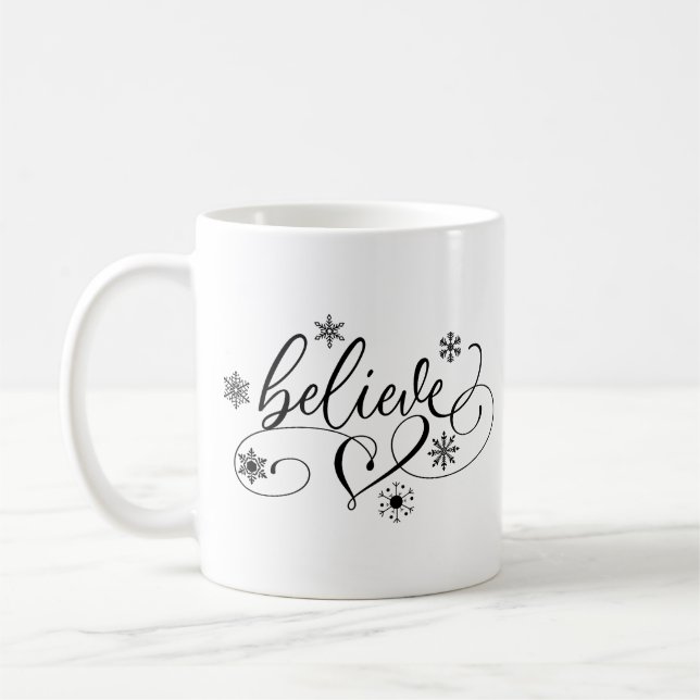 Taza De Café Believe Calligraphy Navidades (Izquierda)