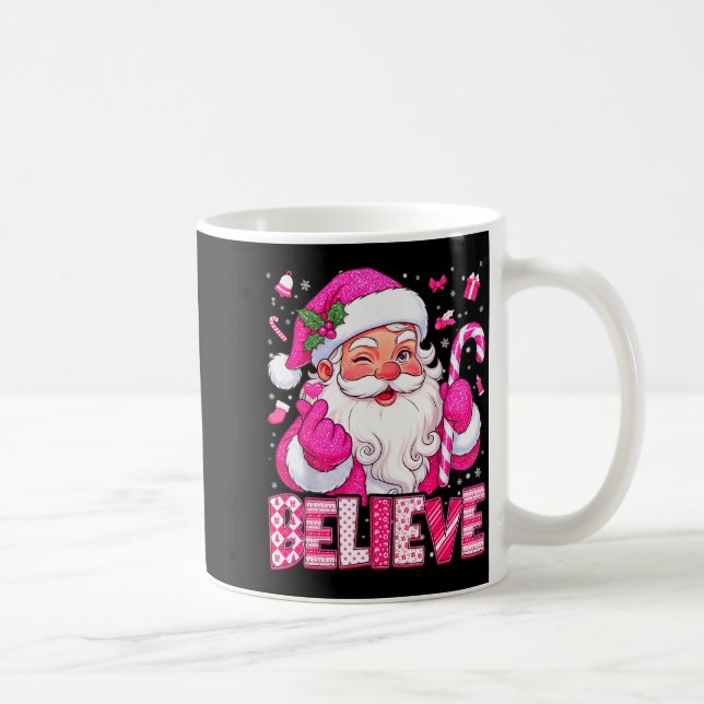 Taza De Café Believe Cute Nk Santa Candy Cane Christmas Xmas Gi (Derecha)