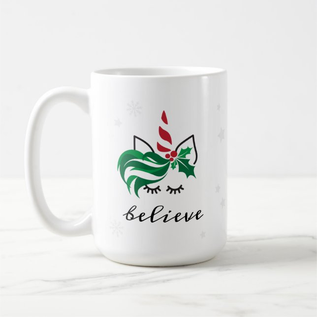 Taza De Café Believe Navidades Unicorn (Izquierda)
