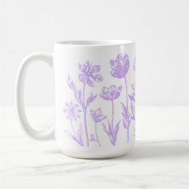 Taza De Café Bella Artes De Flores Etched (Lavanda)