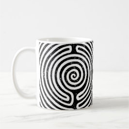 Taza De Café Bella Artes del laberinto del círculo negro