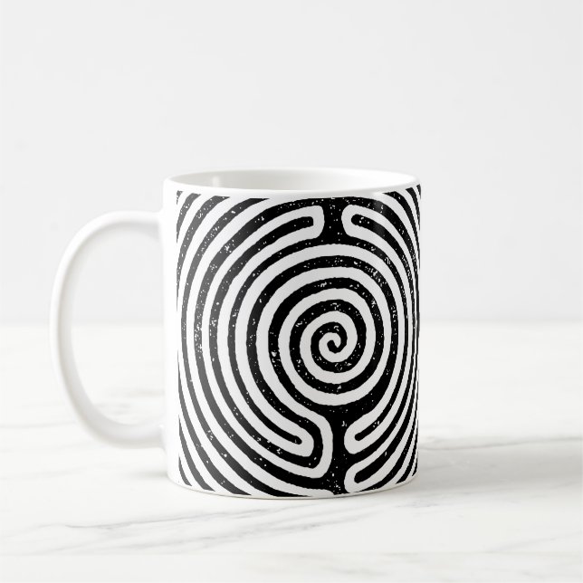 Taza De Café Bella Artes del laberinto del círculo negro (Izquierda)