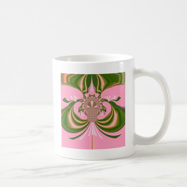 Taza De Café Bella bebé rosa verde y blanco Kaleidoscopio (Derecha)