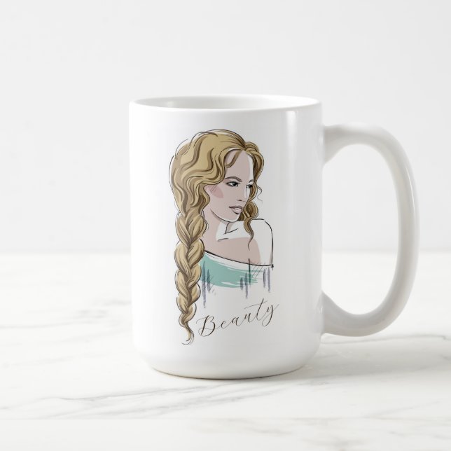Taza De Café Bella Chica Sketch (Derecha)