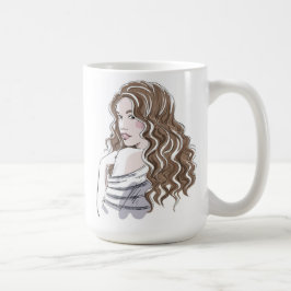 Taza De Café Bella Chica Sketch