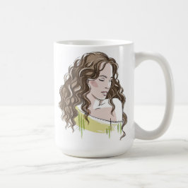 Taza De Café Bella Chica Sketch