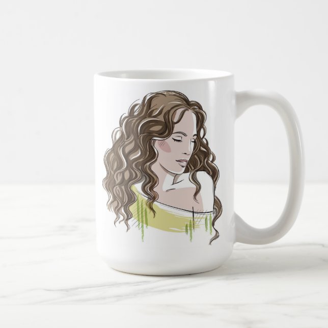 Taza De Café Bella Chica Sketch (Derecha)