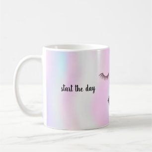 Taza De Café Bella Faux Lashes Holográficos Rosa