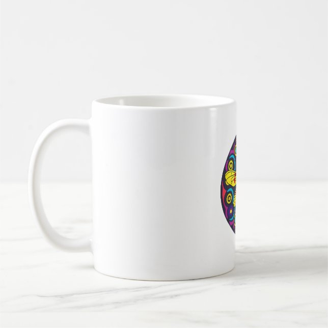 Taza De Café Bella libélula, colorida y ornamental (Izquierda)