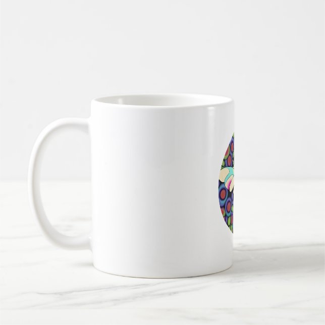 Taza De Café Bella libélula, colorida y ornamental (Izquierda)