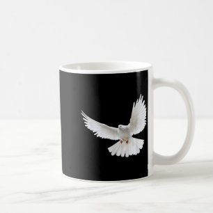 Taza De Café Bella Paloma Blanca Pacífica Volando Foto Silueta