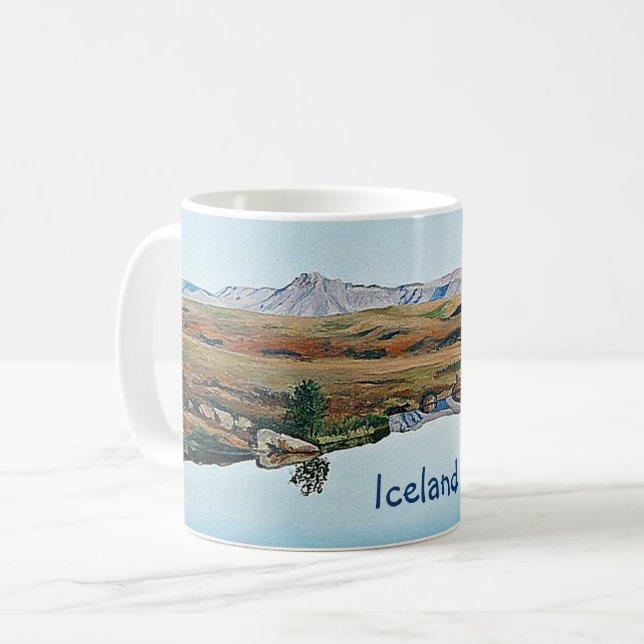 Taza De Café Bella pintura paisajística islandesa arte fino (Anverso izquierdo)