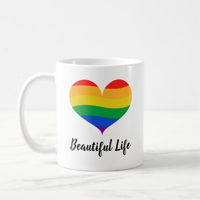 Taza De Café Bella vida Orgullo LGBTQ (Izquierda)
