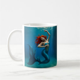 Taza De Café Belle sirène aux cheveux auburn