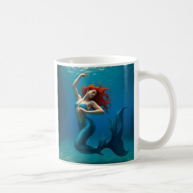 Taza De Café Belle sirène aux cheveux auburn (Derecha)