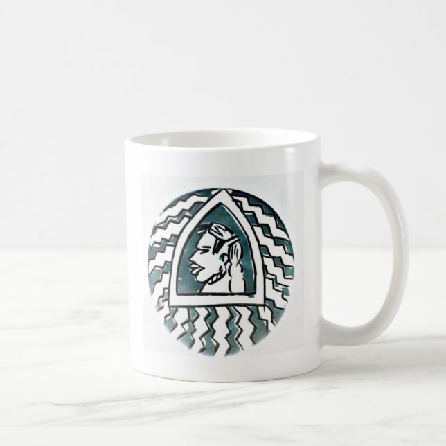 Taza De Café Belleza africana Bongo arte tribal retrato masái (Derecha)