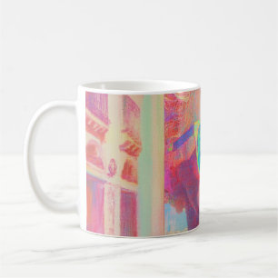 Taza De Café Belleza costera neón con gafas de sol