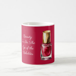 Taza De Café Belleza de esmalte de uñas rojo es cita