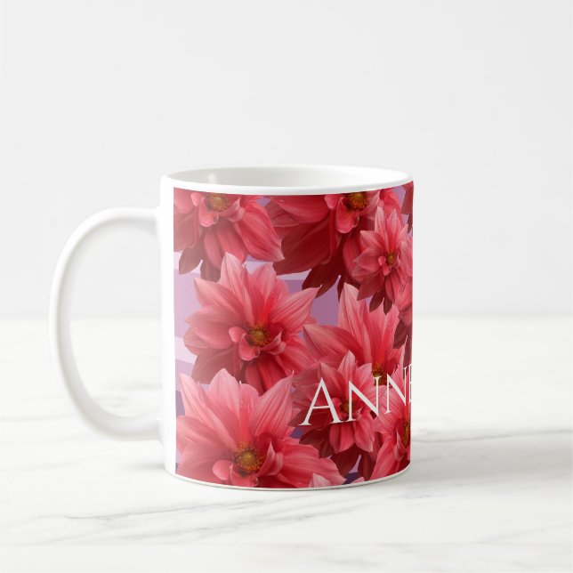 Taza De Café Belleza de flores rosas (Izquierda)
