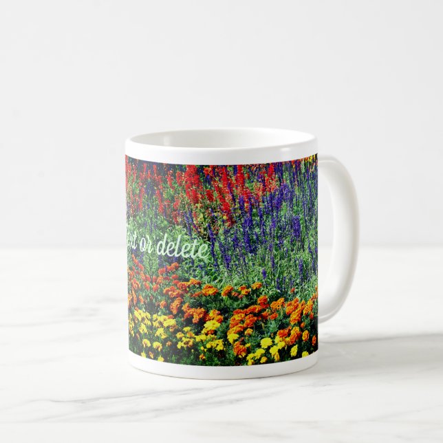 Taza De Café Belleza de jardín de flores personalizada (Anverso derecho)