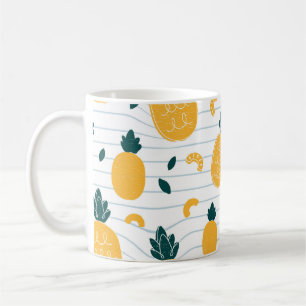 Taza De Café Belleza de piña: patrón dibujado a mano