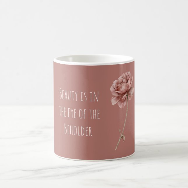 Taza De Café Belleza de Rosa de Borgoña Es (Centro)