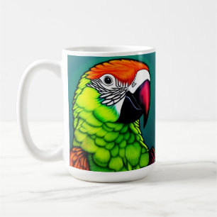 Taza De Café Belleza en la selva tropical: Loro salvaje exótico