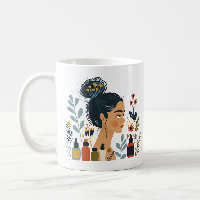 Taza De Café Belleza femenina | Elegante peluca de arte femenin (Izquierda)