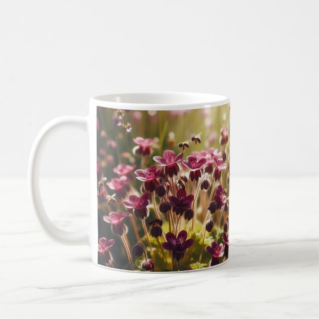 Taza De Café Belleza floreciente, café floral Mug" (Izquierda)